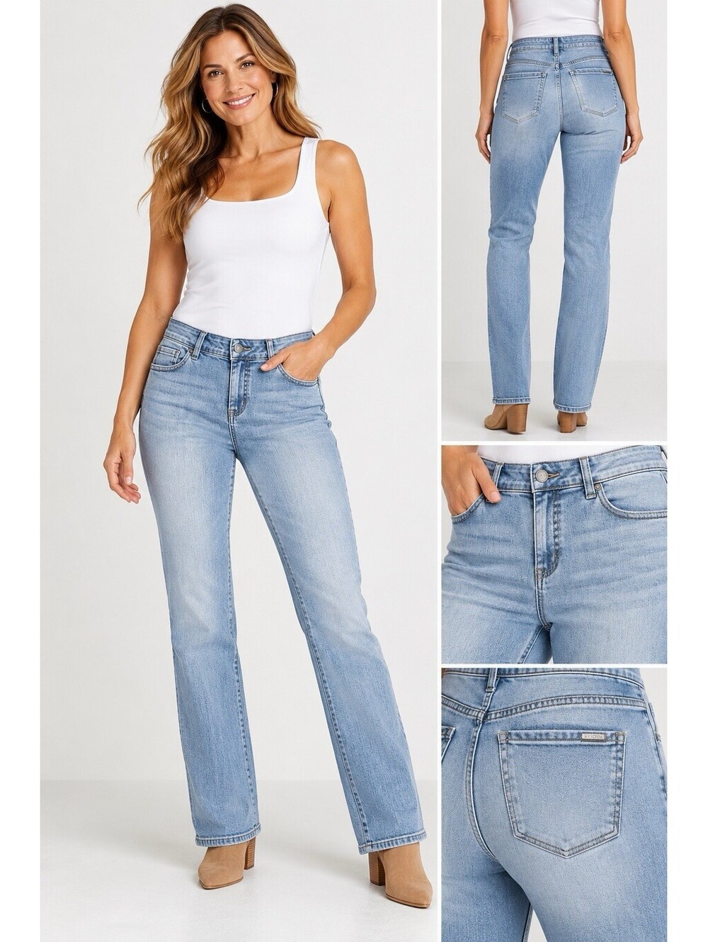 Chico’s Size 2 So Slimming So Lifting Straight Jeans US Size 12 Reg Light Wash